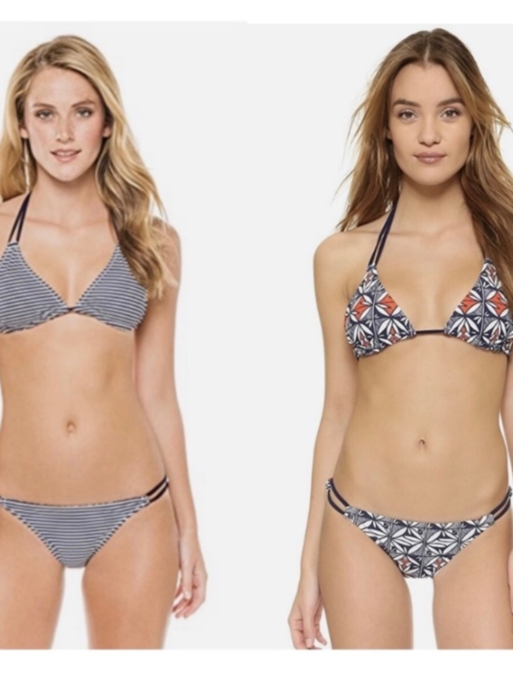 NWT Tory Burch Reversible String Bikini Set Small Geo Print UPF 50 Luxury Swim